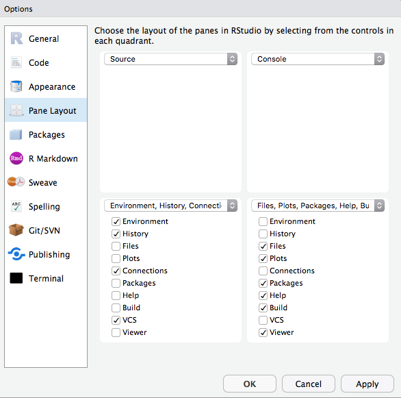 Settings window